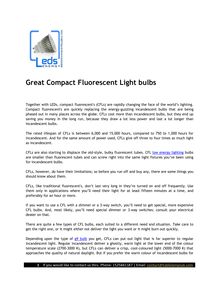 Great Compact Fluorescent Light bulbs