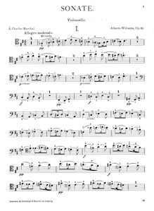 Alberto Williams - Sonata para cello y piano Op.52 (Cello Part)