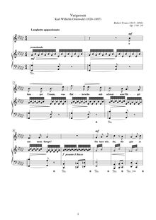 Partition , Vergessen, 12 Gesänge, Op.5, Various, Franz, Robert