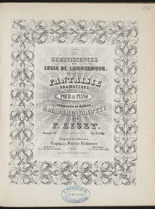 Partition Réminiscences de « Lucia di Lammermoor » de Donizetti (S.397), Collection of Liszt editions, Volume 7