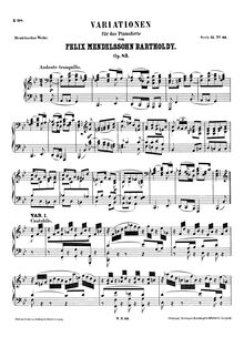 Partition complète (scan), Variations, Op.83, Mendelssohn, Felix