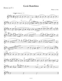 Partition cor 1 (F), Gesù bambino, The Infant Jesus ; Jesu Redemptor ; Christmas Anthem
