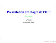 Présentation des stages de l IUP
