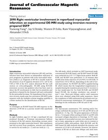 2090 Right ventricular involvement in reperfused myocardial infarction: an experimental DE-MRI study using inversion recovery prepared SSFP