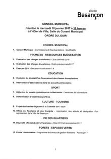Conseil municipal Besançon 18 janvier 2017