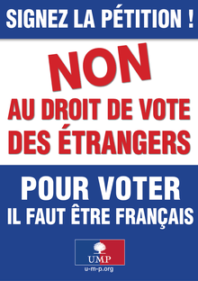 Non au droit de vote des étrangers