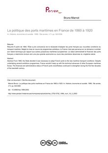La politique des ports maritimes en France de 1860 à 1920 - article ; n°3 ; vol.18, pg 643-658