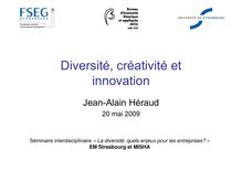 Diversité créativité et Diversité, créativité et innovation