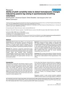 Ability of pleth variability index to detect hemodynamic changes induced by passive leg raising in spontaneously breathing volunteers