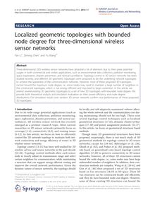 Localized geometric topologies with bounded node degree for three-dimensional wireless sensor networks