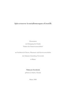 Spin-crossover in metallomesogens of iron(II) [Elektronische Ressource] / Maksym Seredyuk