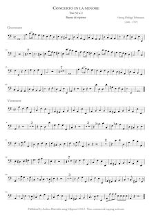 Partition basse , partie, Concerto pour 2 enregistrements, A minor