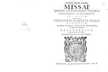 Partition Bassus Primi Chori, Missae quinis, octonisque vocibus concinendae, cum extractis ad libitum [...] Opus tertium