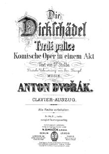 Partition Overture, pour Stubborn Lovers, Tvrdé palice, Dvořák, Antonín