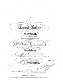 Partition complète, Grande valse de concert, F major, Wallace, William Vincent