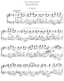 Partition complète, 4 Morceaux, Op.51, Scriabin, Aleksandr