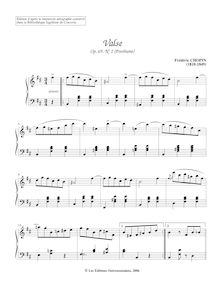 Partition No., en B minor, valses, Op.69, Chopin, Frédéric