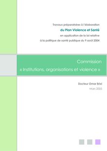 Commission Institutions, organisations et violence : Travaux préparatoires à l élaboration du Plan Violence et Santé en application de la loi relative à la politique de santé publique du 9 août 2004