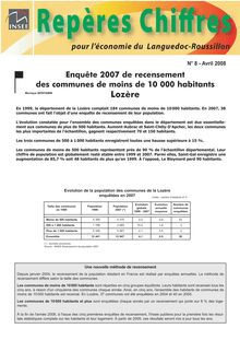 Enquête 2007 de recensement des communes de moins de 10 000 habitants Lozère