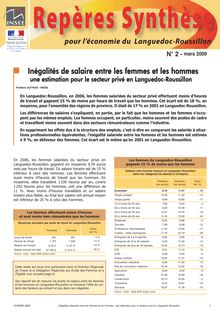 Inégalités de salaire entre les femmes et les hommes :  une estimation pour le secteur privé en Languedoc-Roussillon