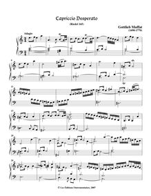 Partition complète, Capriccio Desperato, Keyboard: organ or harpsichord