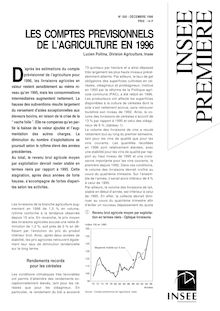 Les comptes prévisionnels de l agriculture en 1996
