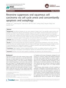 Reversine suppresses oral squamous cell carcinoma via cell cycle arrest and concomitantly apoptosis and autophagy