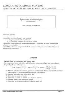 Mathématiques 2000 Ecoles des Mines d Albi, Alès, Douai, Nantes