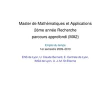 Master de Mathematiques et Applications