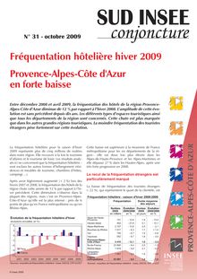 Fréquentation hôtelière hiver 2009  Provence-Alpes-Côte d Azur en forte baisse