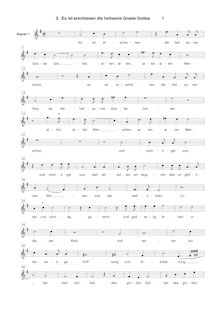 Partition Soprano 1 , partie, Geistliche Chor-Music, Op.11, Musicalia ad chorum sacrum, das ist: Geistliche Chor-Music, Op.11