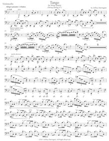 Partition de violoncelle, Tango pour corde quatuor, String Quartet No.7
