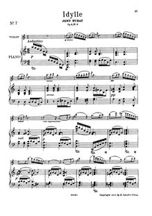 Partition violon et partition de piano, Hubay, Jenö