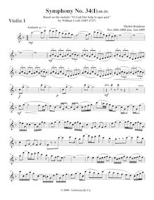 Partition violons I, Symphony No.34, F major, Rondeau, Michel