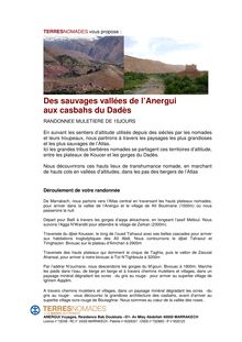 Des sauvages vallées de l Anergui aux casbahs du Dadès
