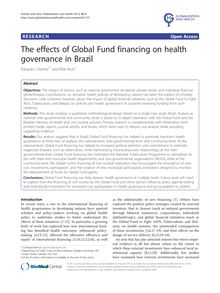 The effects of Global Fund financing on health governance in Brazil