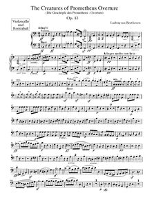 Partition violoncelles / Basses, Die Geschöpfe des Prometheus Op.43