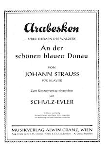 Score, Arabesken über  An der Schönen Blauen Donau  von Johann Strauss