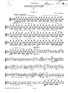 Partition violon 1, Novelletten, Bridge, Frank