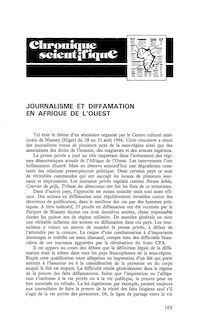 Journalisme et diffamation en afrique de l ouest