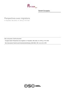 Perspectives avec migrations - article ; n°6 ; vol.46, pg 1513-1530