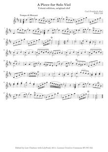 Partition Tempo di menuet en D major, WKO 188 (clef de sol original), 27 pièces pour viole de basse