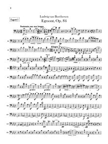 Partition basson 1, 2, Egmont, Op.84, Musik zu Goethe s Trauerspiel Egmont