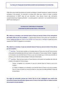 Fiscalité française en matière de droits de succession et de donation