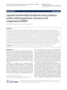 Layered multimedia broadcast using rateless codes with progressive recovery over cooperative MIMO