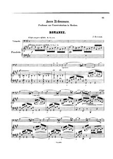 Partition de piano, Romanze, A major, Rosenhain, Jacob
