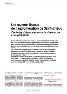 Les revenus fiscaux de l agglomération de Saint-Brieuc : de fortes différences entre la ville-centre et la périphérie (Octant n° 96)