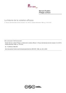 La théorie de la violation efficace - article ; n°4 ; vol.38, pg 1015-1041