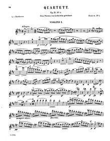 Partition violon 1, corde quatuor No.3, Op.18/3, D major, Beethoven, Ludwig van par Ludwig van Beethoven