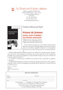 Claude Guillaumaud-Pujol : Prisons de Femmes